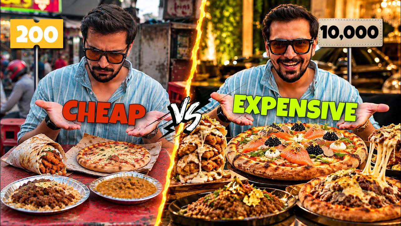 Cheap vs Expensive Food Challenge 🤑