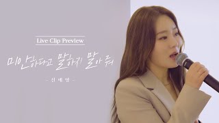 신예영(Sin Ye Young) - 미안하다고 말하지 말아 줘 Live Clip #1 Preview