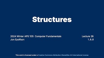 "Structures" Introductory C Programming for ECE at University of Toronto