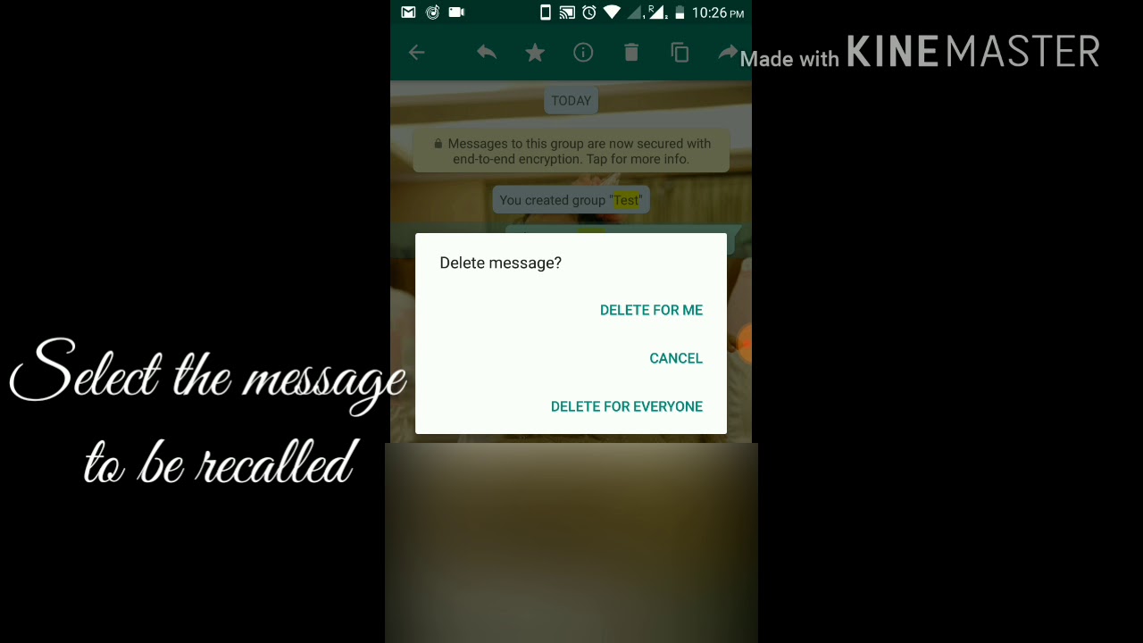 WhatsApp message recall feature