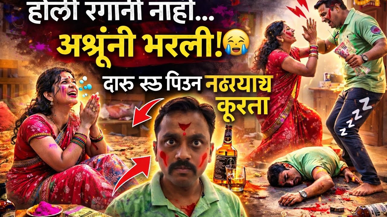 होळी रंगांनी नाही.. अश्रूंनी भरली! 😭🔥“होळी रंगांनी नाही अश्रूंनी भरली! 😭 | दारूमुळे उद्ध्वस्त संसार”