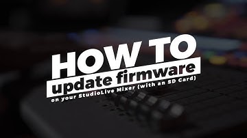 Updating your StudioLive Series III Console Firmware Using an SD Card