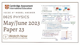 IGCSE Physics Paper 23 - May/June 2023 - 0625/23/M/J/23 SOLVED