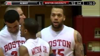 Boston University MBB: Nathan Dieudonne Slam Dunk vs. Albany (2-20-13)