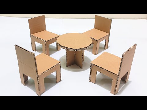 How to Make a Small Chair and Table with Cardboard|cardboard chair and table#cardboardcrafts
