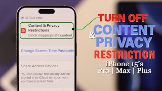 how to turn off restrictions on any iphone 15's! [ios 17]