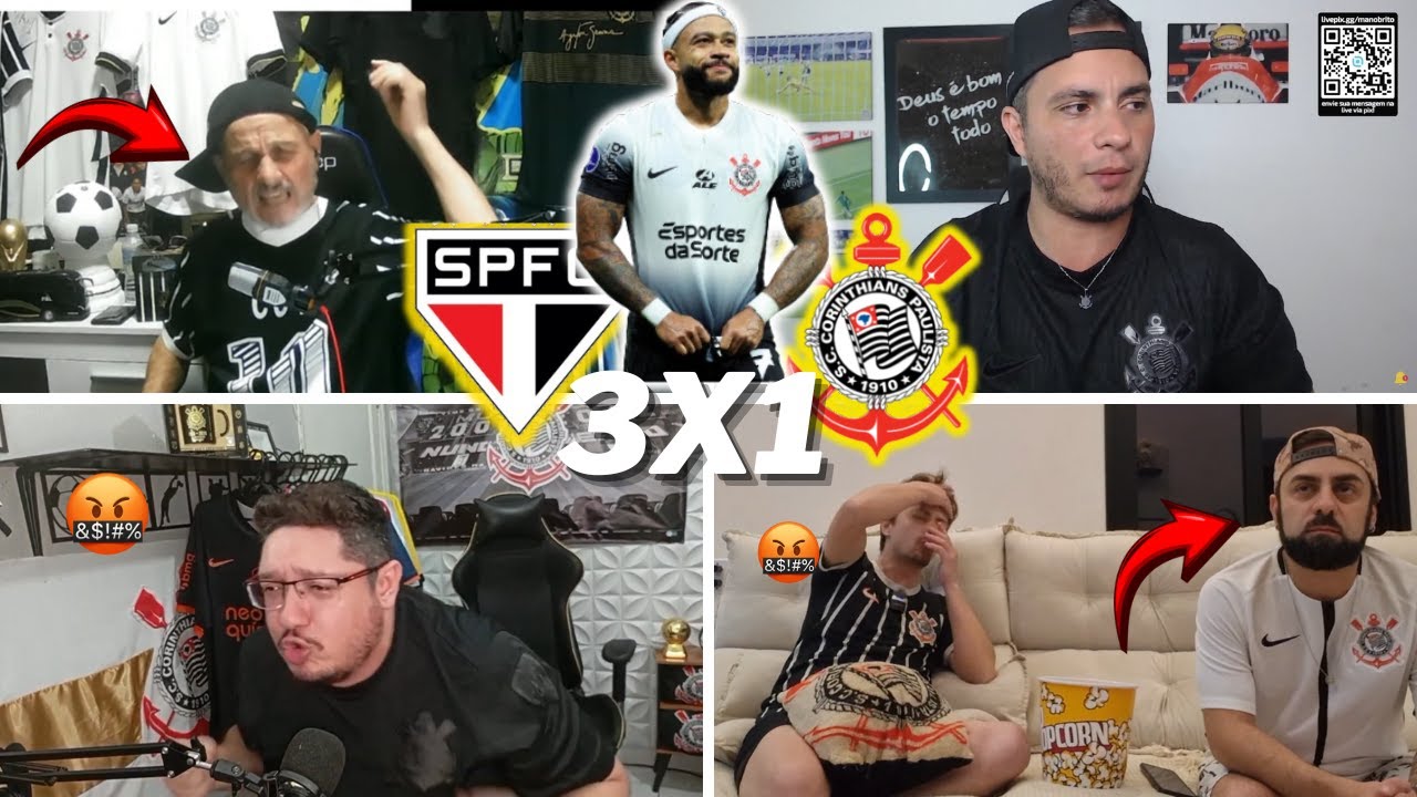 REAÇÕES DOS CORINTHIANOS REVOLTADOS E QUEBRANDO TUDO- SÃO PAULO 3X1 CORINTHIANS- PAULISTÃO 2025