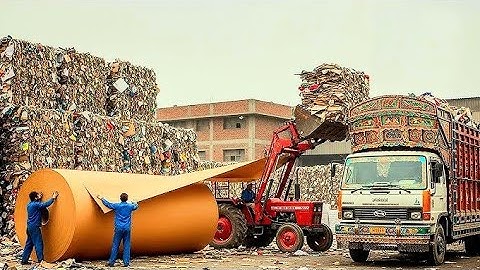 Massive Recycling! Watch Factories Turn Mountains of Waste Cardboard Into New Materials