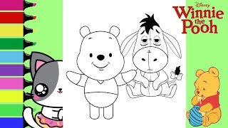 Coloring Disney Baby Winnie the Pooh Eeyore Piglet Coloring Book Page | Sprinkled Donuts JR