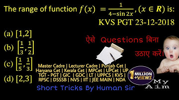 Find The Range of Function | Relation And Function Class-12 With Trick #kvs_dsssb_math #shorts