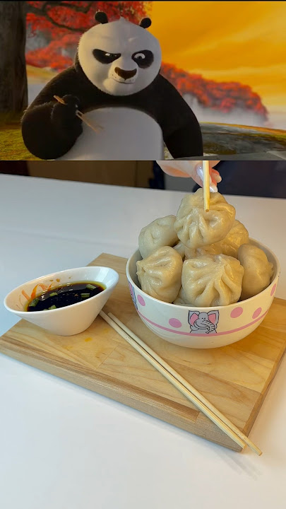 Kung Fu Panda Dumplings 🥟 🐼 #kungfupanda #dumplings #cooking #food #movie