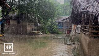 🌧️Heavy Rain Village Wandering | Calming Ambience for Relaxation 4K