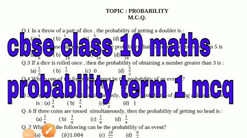 cbse class 10 maths probability term 1 mcq questions with answers