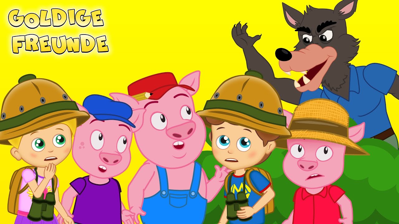 Drei kleine Schweinchen kinderlied | Kinderlieder zum mitsingen | Goldige Freunde