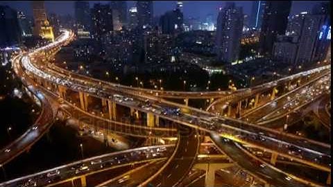 stock footage aerial view of freeway busy city rush hour heavy traffic jam highway shanghai yan an e