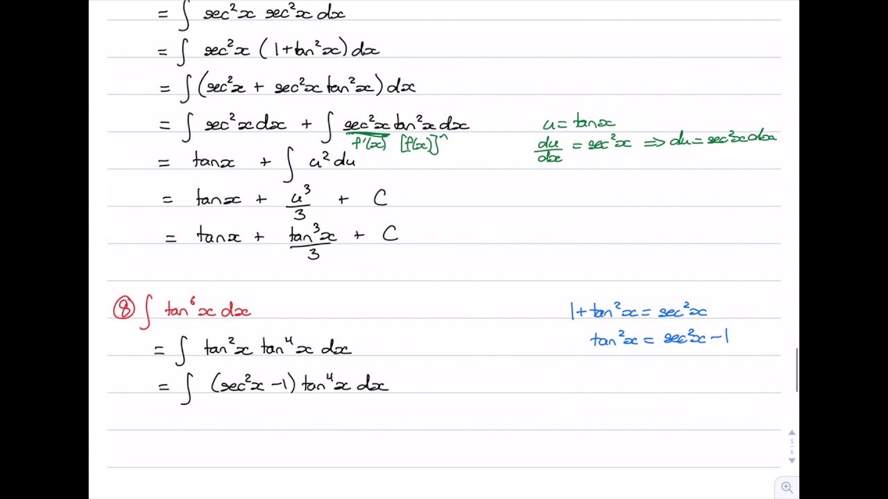 Ext2 Integration Trig Even Powers of sec(x), tan(x