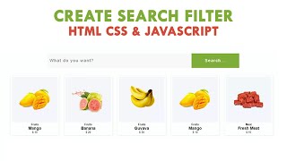 JavaScript Project | Create Product Search Engine/Bar/Filter by JavaScript