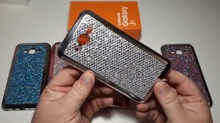 Samsung Galaxy J7 cover case J700F J700 чехол камни сваровски песок золото перелив