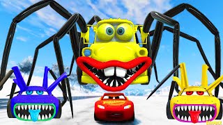 Epic Escape From The Lightning McQueen Bots Eater & Mater Spider Eater Car | McQueen VS McQueen