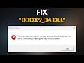 D3DX9_34.DLL Not Found / D3DX9_34.DLL Missing Error - Windows 11/10/8 - 2026