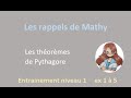 Théorèmes de Pythagore  exercices application corrigés