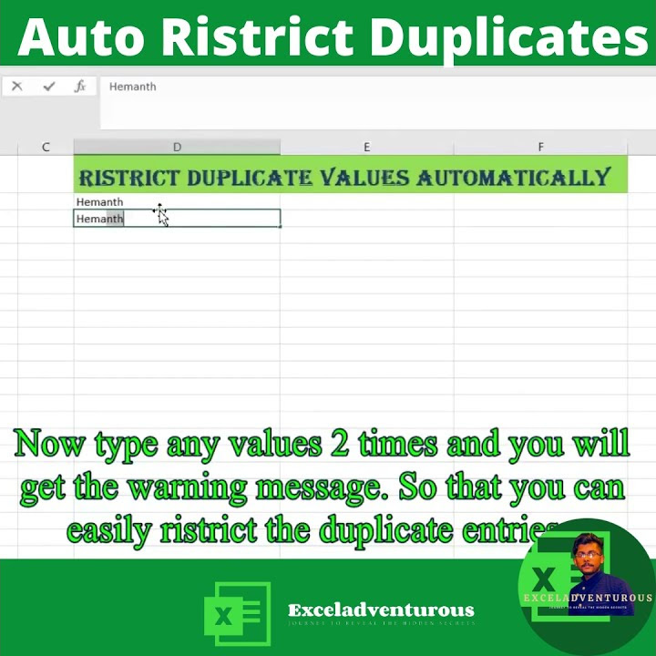 Prevent duplicate entries in excel automatically excel automations