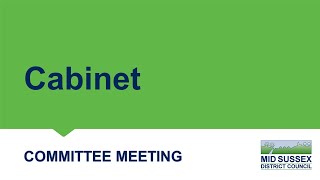 This is a meeting of Mid Sussex District Council's Cabinet held on 21 November 2022. The agenda f...