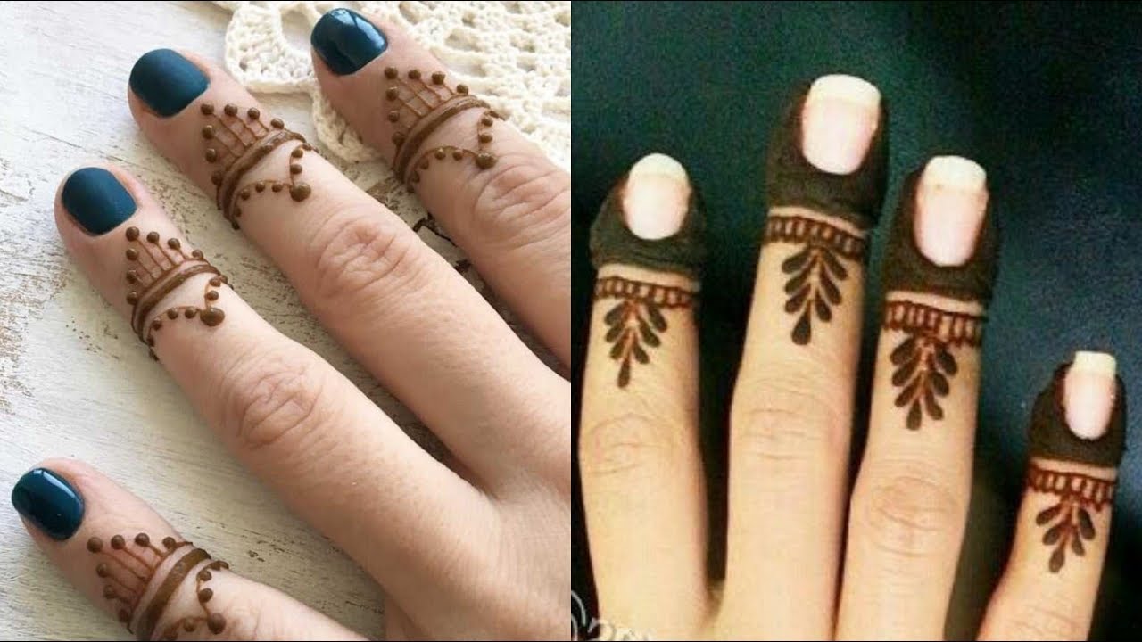 2 Beautiful Simple 2mintues Fingers Mehndi Designs 2018 Fingers