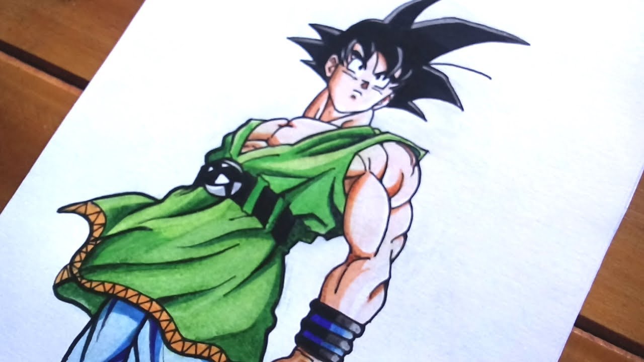 Desenho do goku realista.Como video no meu canal abiezer art