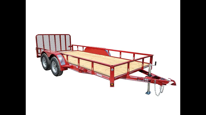 Utility Trailer Red 6.4' X 16' Dovetail Tandem Axle With Gate
