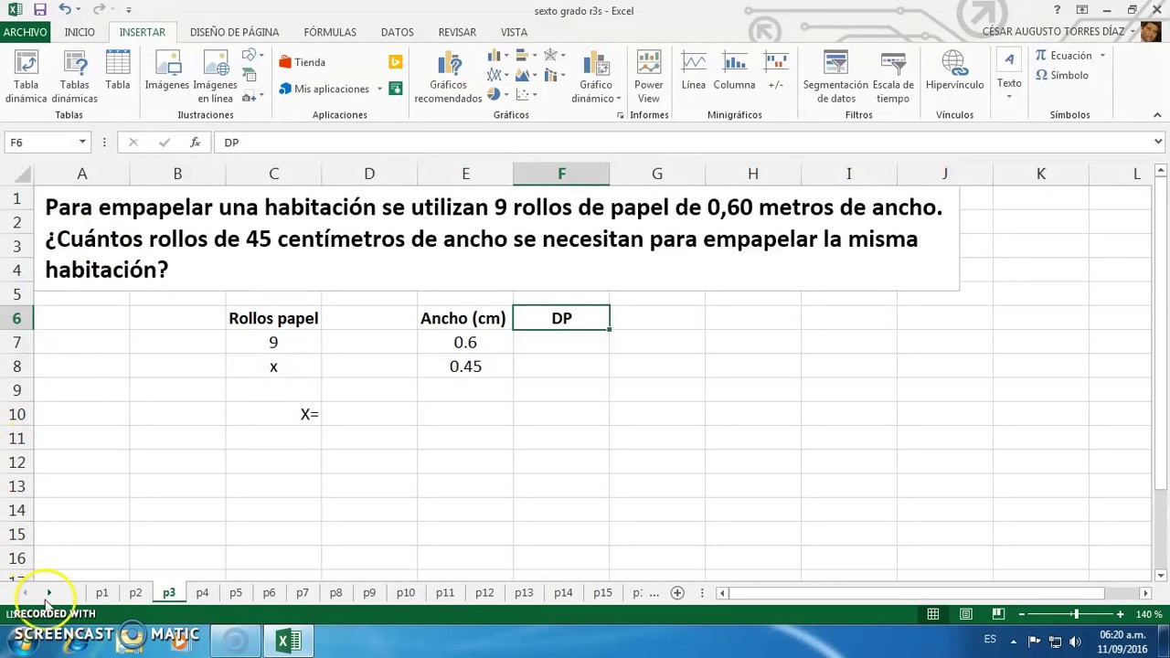 Como hacer una regla de tres en excel