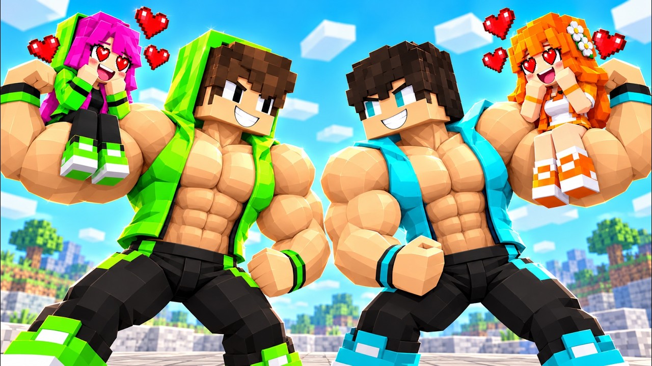 FIQUEI MUSCULOSO para APAIXONAR as GAROTAS no Minecraft! 😍