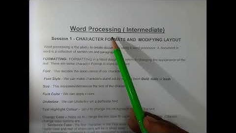 Word processing (intermediate) •| Lecture 5|• ( Formatting and layout)Class 10 IT BASICS