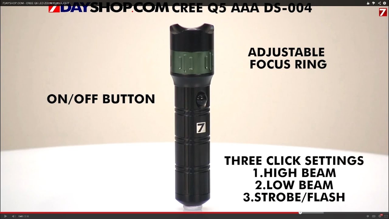 7DAYSHOP.COM - CREE Q5 LED ZOOM FLASHLIGHT