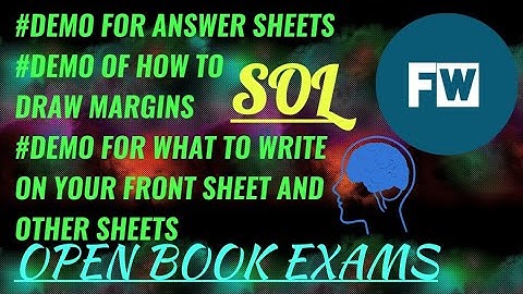 DEMO FOR ANSWER SHEETS #OBE #SOL OPEN BOOK EXAMINATION