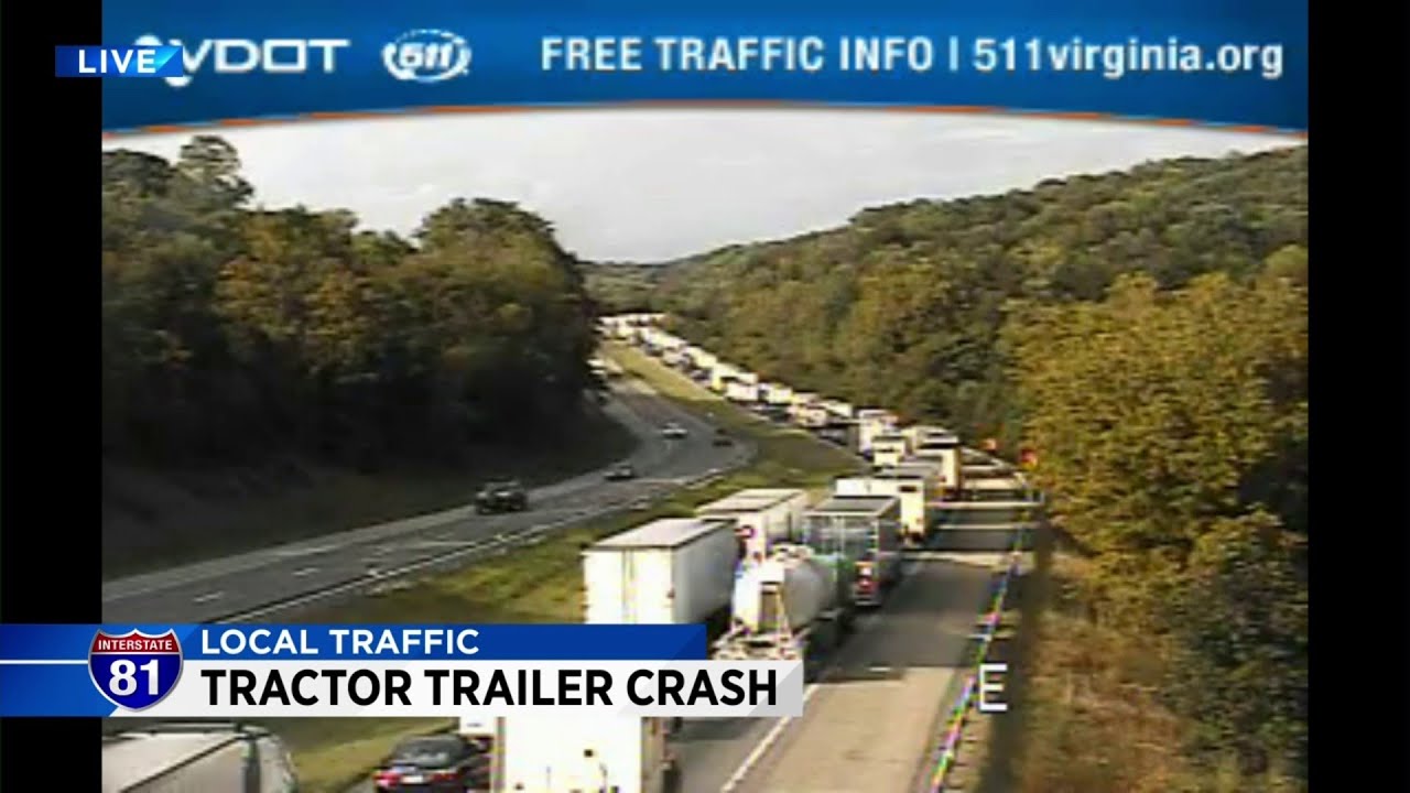 Tractor-trailer crash shuts down Interstate 81 - YouTube