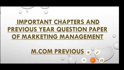Important chapters/Previous year Question Papers of Marketing Management #marketingmanagement #kuk