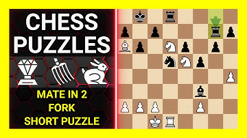 Chess Puzzles to Practice. Themes: Mate in 2, Fork, Short puzzle. Learn Chess