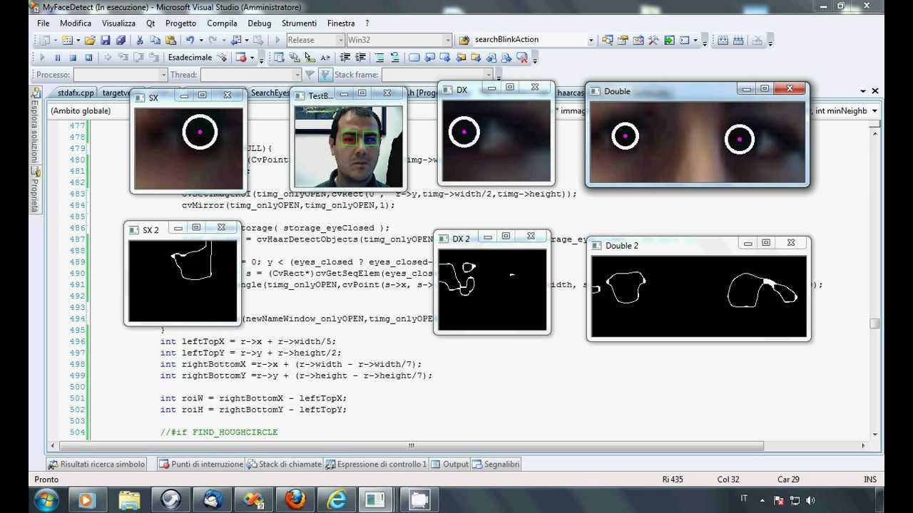 eye detection with OpenCV - YouTube