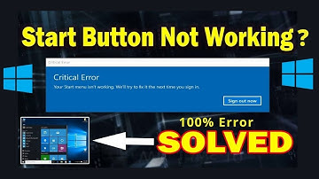 How To FIX 100% Start Menu Critical Error Not Working🔥|| Tech Help Chandan