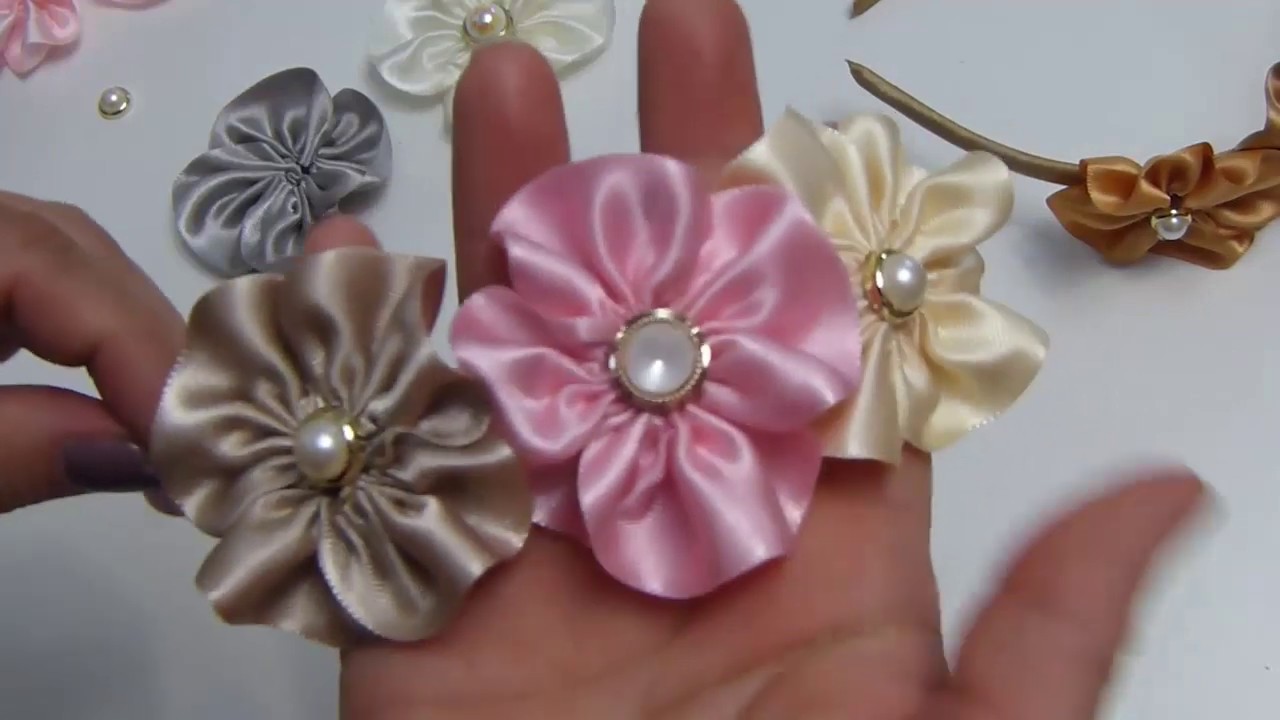 RIBBON FLOWERS/ listón Raso [para decorar Diademas]🎀 la Hormiga YouTube