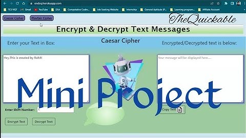 Encryption & Decryption of Message || Cryptography Project || Network Security Project  #project