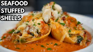 This Is My New Favorite Seafood Pasta Recipe! (Crab \& Shrimp Stuffed Shells)