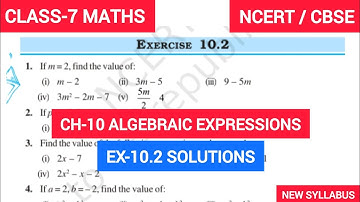 Class 7 Exercise-10.2 Solutions | Class 7 Chapter 10 Algebraic Expressions | NCERT CBSE