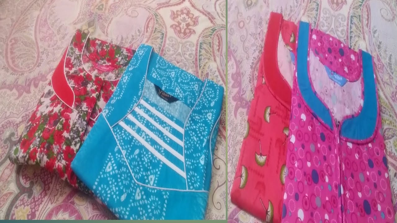 Neck design nighty/xl/xxl/zip/over lock nighty/Titanic ,kalamkari nighty/Thirumathi Raji - YouTube