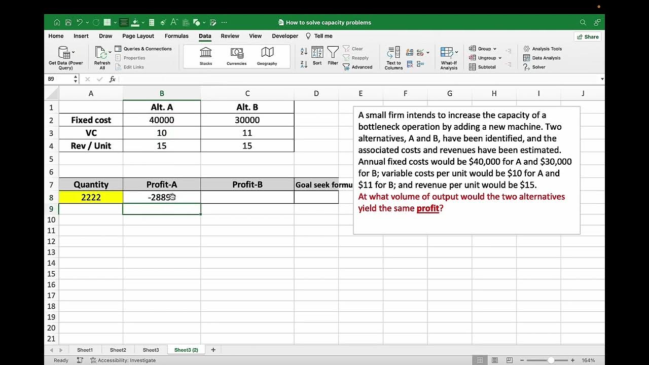 Solving Equivalent Equations Excel YouTube