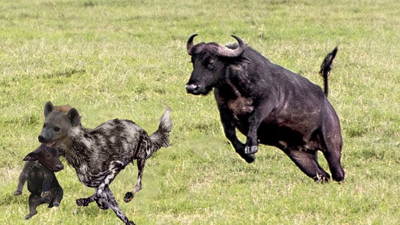 Buffalo surrender because the Hyenas power is too great! Epic Battle of Hyenas And Buffalo