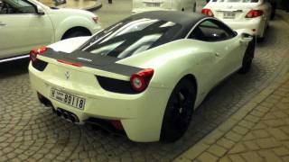 A white ferrari 458 italia with carbon fiber components, including the
roof and side mirrors... subscribe like! by carnificent