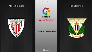 Calentamiento Athletic Club vs CD Leganés