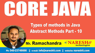 Core Java Tutorial | Types of methods in Java Abstract Methods Part 10 | Mr.Ramachandra